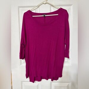 Express Women's Fuchsia 3/4 Sleeve Top